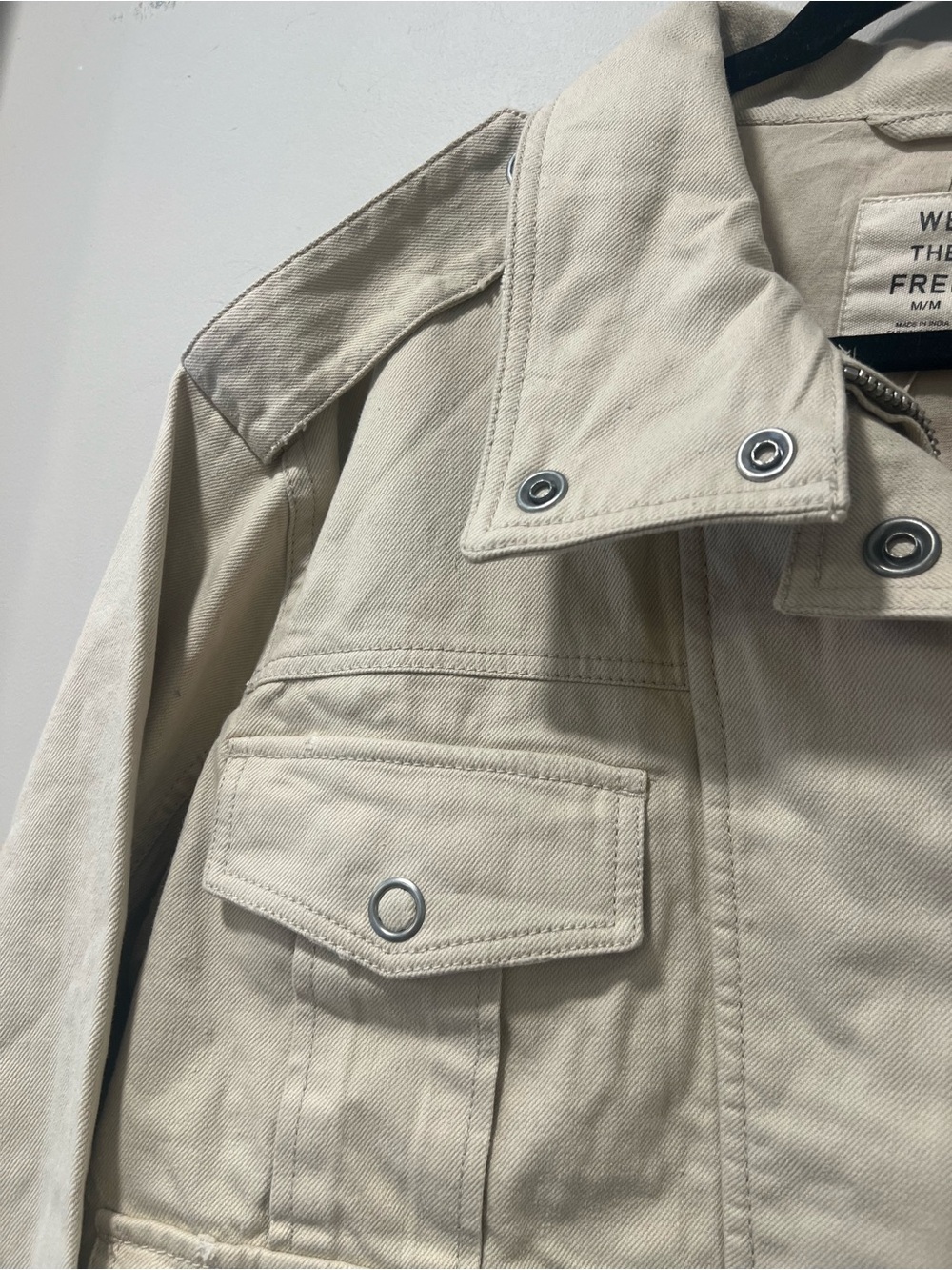 Free People x We The Free Kali Washed Utility Jacket Morning Oat Medium - Picture 8 of 14